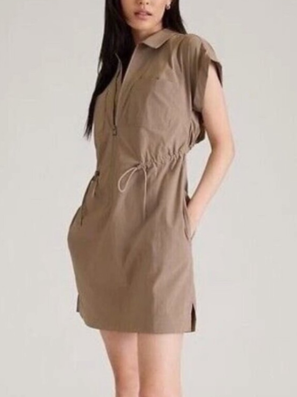 Athleta Topspin Dress in Tan/Pyrite Taupe in Sz SP